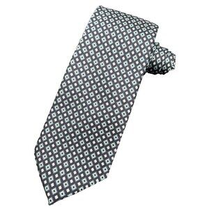 Vtg Haggar Men's Tie Collections Blue Green Geometric Hand Made Classy Preppy GU